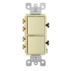 Leviton Interruptor Doble 5643-I, 3 Vías, 15A, Marfil 