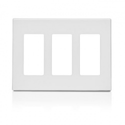 Leviton Placa de Pared 80311-SW, 3 Puertos, Blanco 