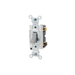 Leviton Apagador Palanca CSB3-20G, 3 Vías, 20A, Gris 