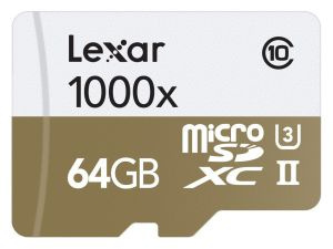 Memoria Flash Lexar 1000x, 64GB, MicroSDXC UHS-II Clase 10, con Adaptador 