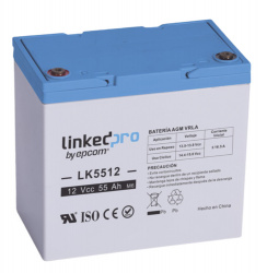 Linkedpro Batería para Alarma LK5512, 12V, 55A 