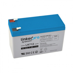 LinkedPro Batería de Respaldo LK712, 12V, 7Ah, para Alarmas/Video Vigilancia 