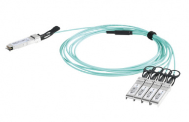 LinkedPRO Cable Fibra Óptica OM3 QSFP+ Macho - 4x SFP+ Macho, 1 Metro, Verde 