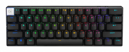 Teclado Gamer Logitech PRO X 60 RGB 60%, Teclado Mecánico, Switch GX Brown, Inalámbrico, Negro (Inglés) 