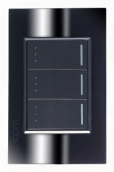 Lucek Placa con Apagador BP10-CEN, 3 Interruptores, 127 - 250V, 16A, Espejo Negro 