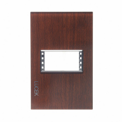 Lucek Placa de Pared PP010-KMN, 1 Puerto, Nuez 