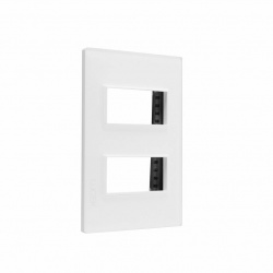 Lucek Placa de Pared PP020-CBB, 2 Puerto, Blanco 