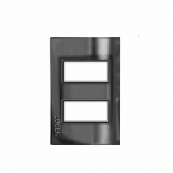 Lucek Placa de Pared PP020-CEN, 2 Puertos, Espejo Negro 