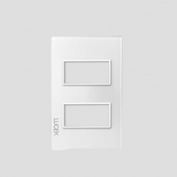 Lucek Placa de Pared PP020-KB, 2 Puertos, Blanco 