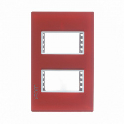 Lucek Placa de Pared PP020-KR, 2 Puertos, Rojo 