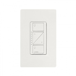 Lutron Interruptor de Luz Inteligente con Atenuador PD10NXD, Inalámbrico, 4 Botones, Blanco 