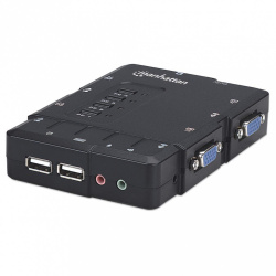 Manhattan Switch KVM de 4 Puertos, USB, VGA 