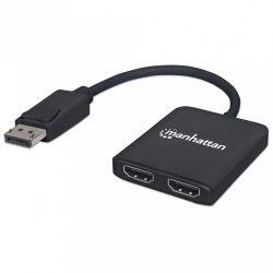 Manhattan Divisor de Video DisplayPort Macho - 2x HDMI Hembra, Negro 