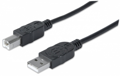 Manhattan Cable USB A Macho - USB B Macho, 1 Metro, Negro 