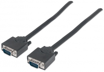 Manhattan Cable para Monitor SVGA 8mm, VGA (D-Sub) Macho - VGA (D-Sub) Macho, 3 Metros, Negro 