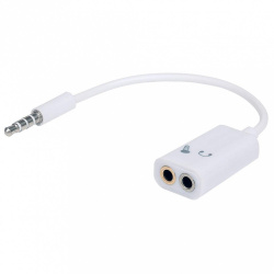 Manhattan Adaptador de Audio 3.5mm Macho - 2x 3.5mm Hembra, Blanco 