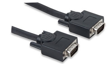 Manhattan Cable para Monitor SVGA 8mm, VGA (D-Sub) Macho - VGA (D-Sub) Macho, 3 Metros, Negro 