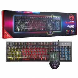 Kit Gamer de Teclado y Mouse Marvo Scorpion KM409 RGB, Alámbrico, USB, Negro (Inglés) 