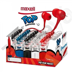 Maxell Audífonos Intrauriculares con Micrófono IN-POP, Alámbrico, Multicolor - 30 piezas 