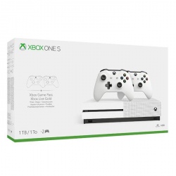 Microsoft Xbox One S, 1TB, WiFi, 2x HDMI, 3x USB, Blanco, 2 Controles 
