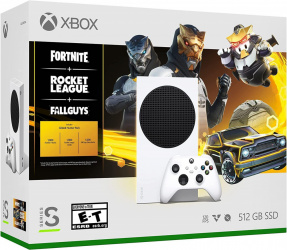 Microsoft Xbox Series S: Fornite Rocket League y Fall Guys, 512GB, WiFi, 1x HDMI, Blanco 