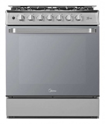 Midea Estufa al Piso de 30'' Xtreme Chef, 6 Quemadores, Plata 