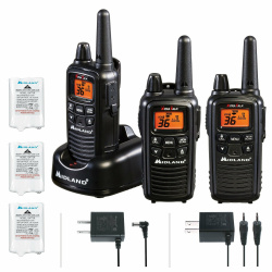 Midland Kit de 3 Radios Portátiles de 2 Vías LXT633VP3, 36 Canales, Negro 