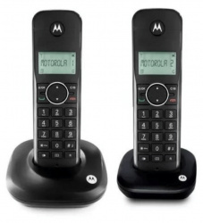 Motorola Teléfono Inalámbrico MOTO500ID-2, 2 Auriculares, Altavoz, Negro 