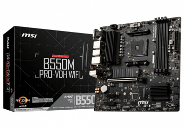 Tarjeta Madre MSI B550M PRO-VDH WIFI, S-AM4, AMD B550, HDMI, 128GB DDR4 para AMD ― Requiere Actualización de BIOS para la Serie Ryzen 5000 