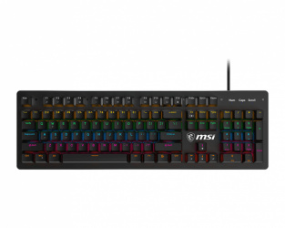 ﻿Teclado Gamer MSi Forge GK300, Teclado Mecánico, Switch Blue, Alámbrico, Negro (Inglés) 