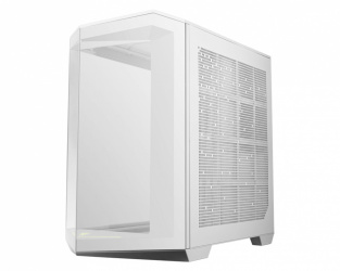 Gabinete MSI MAG PANO 100L PZ / WHITE con Ventana, Midi-Tower, ATX/Micro-ATX, USB, sin Fuente, sin Ventiladores Instalados, Blanco 