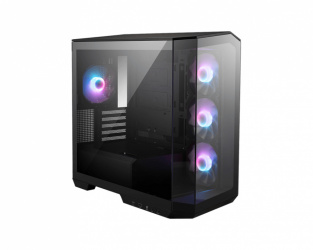 Gabinete MSI MAG PANO M100R PZ con Ventana ARGB, Micro-Tower, Micro-ATX/ITX, USB 3.2, sin Fuente, 4 Ventiladores ARGB Instlados, Negro ― Ligero daño en el lateral de cristal. 