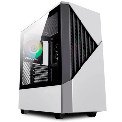 Gabinete Munfrost Panda PRO con Ventana, Midi-Tower, ATX/EATX/Micro ATX/Mini-ATX, USB 3.1, sin Fuente, 3 Ventiladores Instalados, Blanco ― Tiene algunos postes del panel frontal rotos; no se fija completamente. 