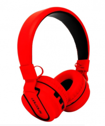 Necnon Audífonos con Micrófono NBH-05, Bluetooth, Inalámbrico, Rojo 
