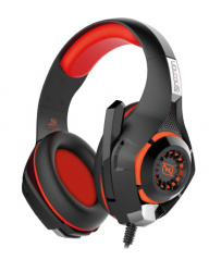 Necnon Audífonos Gamer NBHG-VIPER, Alámbrico, 2 Metros, 3.5mm, Negro/Rojo 