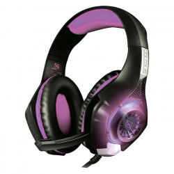 Necnon Audífonos Gamer NBHG-VIPER, Alámbrico, 2 Metros, 3.5mm, Negro/Morado 