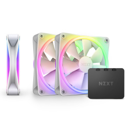 Ventilador NZXT F120 RGB, 120mm, 500 - 1800RPM, Blanco - 3 Piezas ― Abierto 