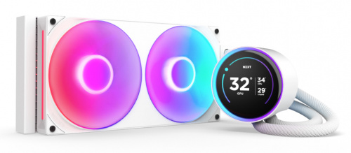 NZXT Kraken Elite 280 V2 RGB Enfriamiento Líquido para CPU, 2x 140mm, 500 - 2000RPM, Blanco 