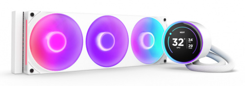 NZXT Kraken Elite 360 RGB V2 Enfriamiento Líquido para CPU, 3x 120mm, 500 - 2400RPM, Blanco 