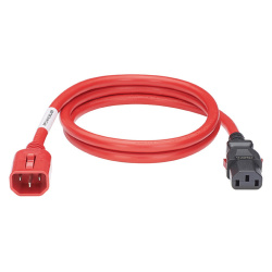 Panduit Cable de Poder C14 Macho - C13 Hembra, 1.8 Metros, Rojo/Negro, 10 Piezas 