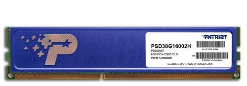 Kit Memoria RAM Patriot PC3-12800 DDR3, 1500MHz, 8GB (1 x 8GB), Non-ECC, CL11, Dual Rank 