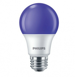 Philips Foco LED 8A19, Púrpura, Base E26, 8W, 120 Lúmenes, Blanco 