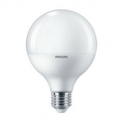 Philips Foco Tipo Globo LED G30, Luz Natural Fría, Base E27, 13W, 1521 Lúmenes, Blanco, Ahorro de 87% vs Foco Tradicional de 100W 