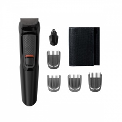 Philips Kit Rasuradora Profesional Multigroom Serie 3000, 4 Cabezas, Negro 