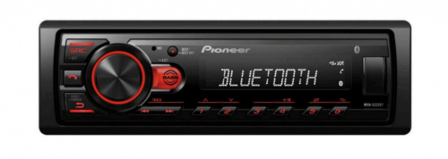 Pioneer Autoestéreo MVH-S235BT, Formatos de Audio MP3/AAC/FLAC/MP3/WAV/WMA, USB, Negro 