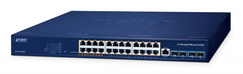 Switch Planet Gigabit Ethernet GS-6311-24HP4X, 24 Puertos PoE 10/100/1000Mbps + 4 Puertos SFP+, 128Gbit/s, 32.000 Entradas - Administrable 