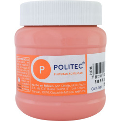 Politec Pintura Acrílica Mate para Arte, 250ml, Rosa, No. 343 