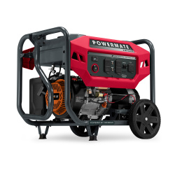 Powermate Generador Inversor de Gasolina Portátil PM9400E, 7500W, 120V, 30.3 Litros, Negro/Rojo 