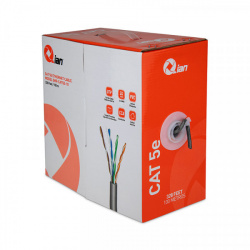 Qian Bobina de Cable UTP CAT5e, 100 Metros, Gris 