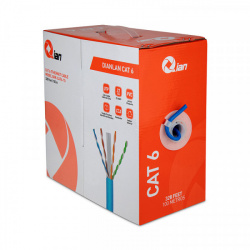 Qian Bobina de Cable U/UTP CAT6, 100 Metros, Azul 